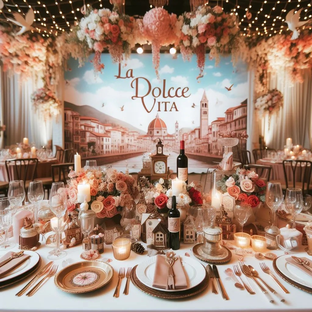 décoration de mariage thème la dolce vita